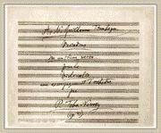 Страница рукописи переложения для виолончели и фортепиано 'Вариаций на тему рококо', Op.33 (1876)